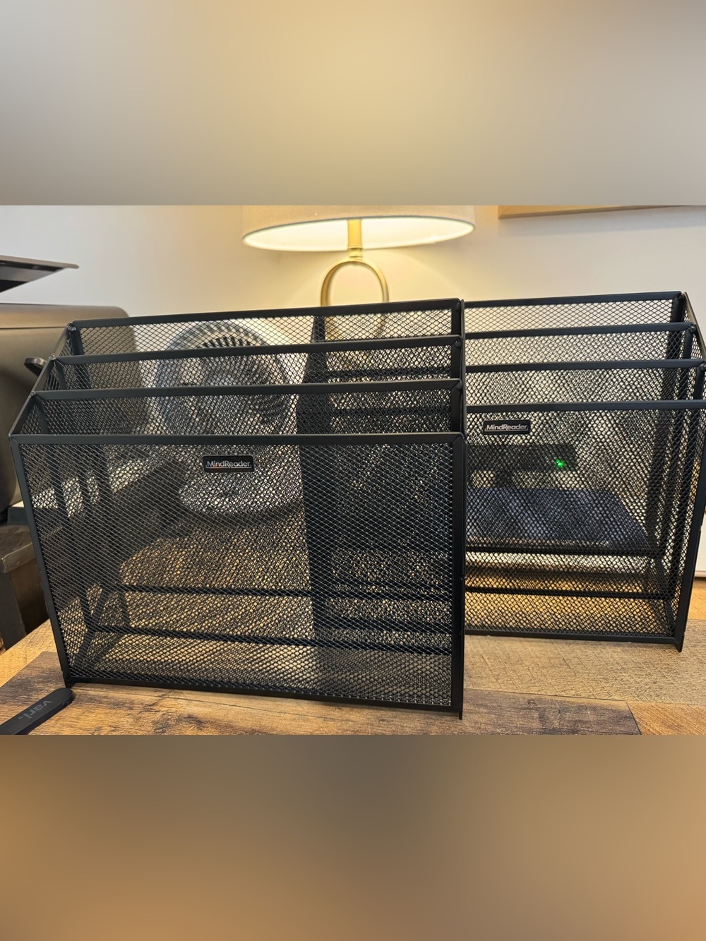 Qty 2 Black Mesh Desk Organizer